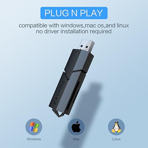 Miniatura 4 de SmartQ Lector de tarjetas portátil C307 USB 3.0 para SD, SDHC, SDXC, MicroSD, MicroSDHC, MicroSDXC, con diseño avanzado todo en uno