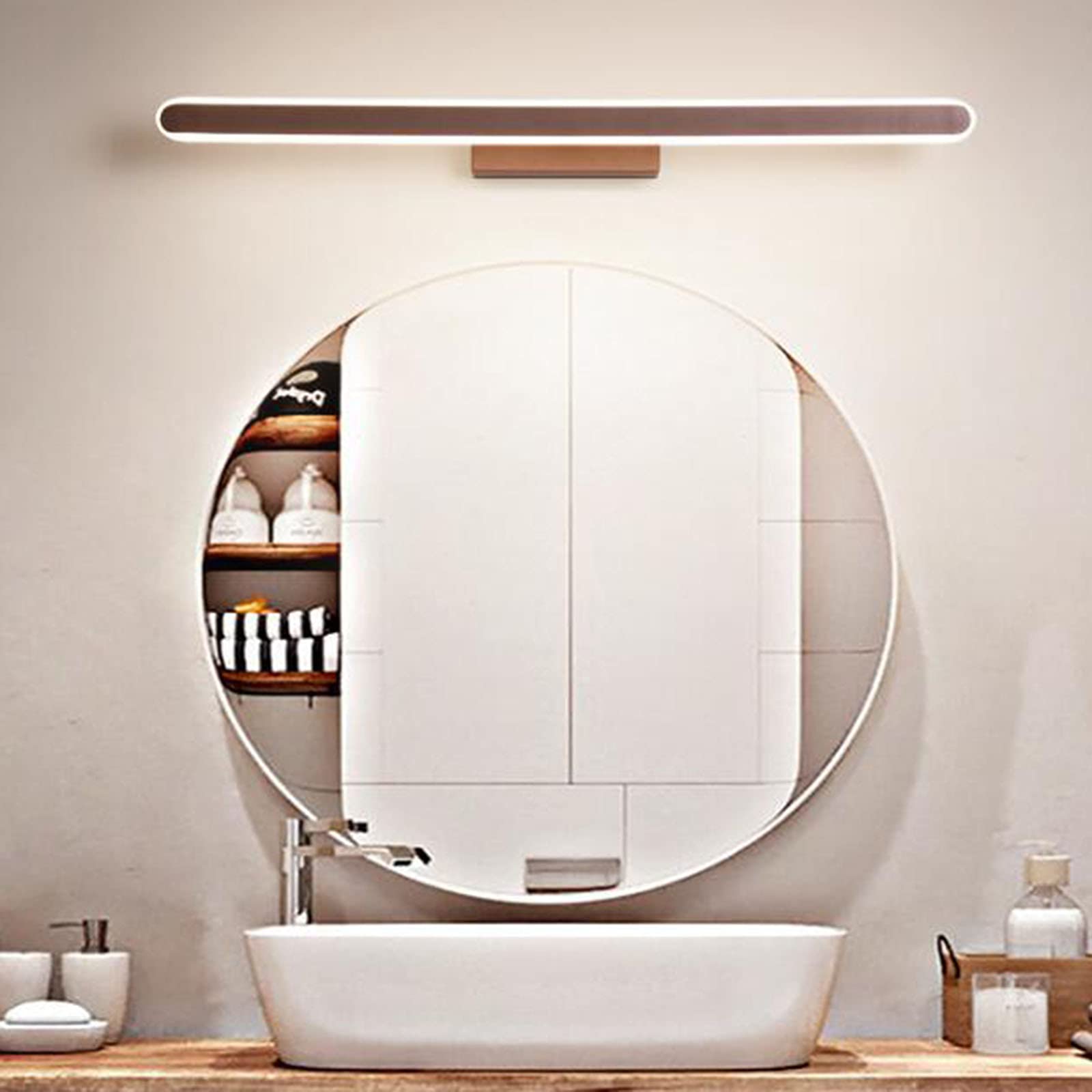 Iluminación de tocador Luces de Espejo de baño Luz Frontal de Espejo Vintage Lámpara de Pared Retro Luces de gabinete antivaho Impermeables Luz de Maquillaje de tocador Luces de baño (60 cm,