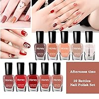 Vista 2 de Juego de esmaltes de uñas no tóxicos, fácil de quitar y de secado rápido, juego de esmalte de uñas ecológico y orgánico a base de agua para mujeres