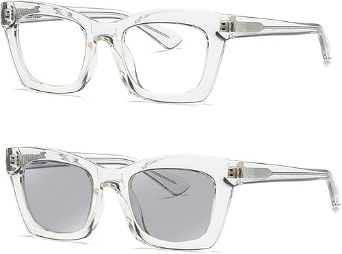 Miniatura 4 de Gafas de lectura bifocales cuadradas fotocrómicas de transición al aire libre para mujeres hombres computadora presbípicos lectores gafas de sol