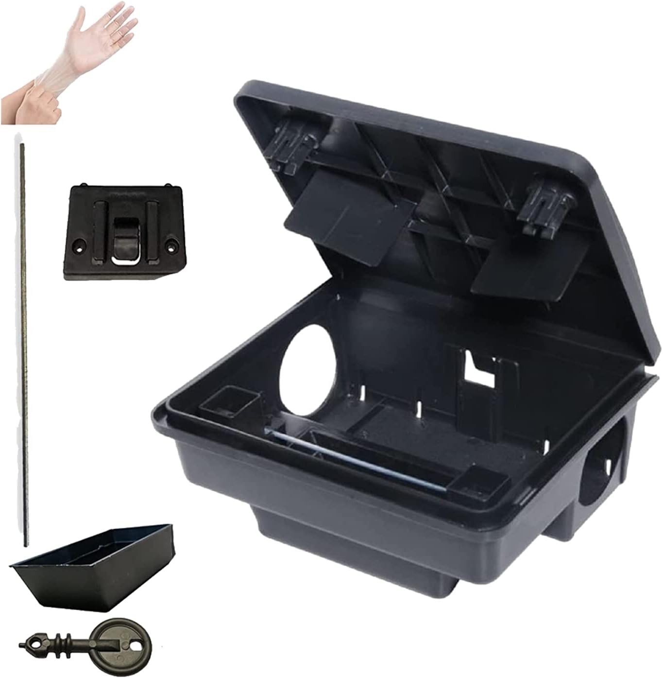 Rat Poisoning Bait Box Station Rodent Bait Station For Grain Bait And Blocks Rodent Control Fast Acting Bait Stations For Mouse Mice & Rats Blocks Bait Station (No Poison) Pack of 1.