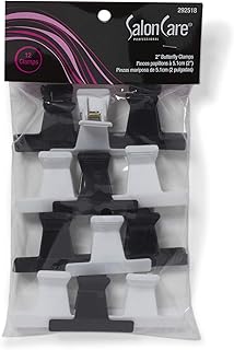 Salon Care Black & White 2 Inch Butterfly Clamps Black and White