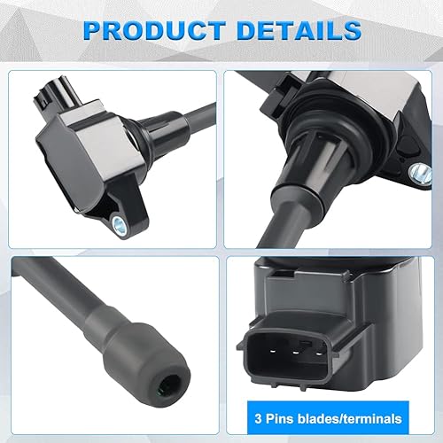 Miniatura 4 de JDMON Bobinas de encendido de repuesto para Infiniti G37 M37 Q50 Q60 QX50 QX70 Nissan 370Z sustituye a 22448-EY00A UF617 UF-617 Coil Pck