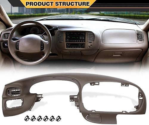 Miniatura 4 de Bisel de tablero marrón compatible con Ford F150 1997-2003. Compatible con Ford Expedition 1997-2003