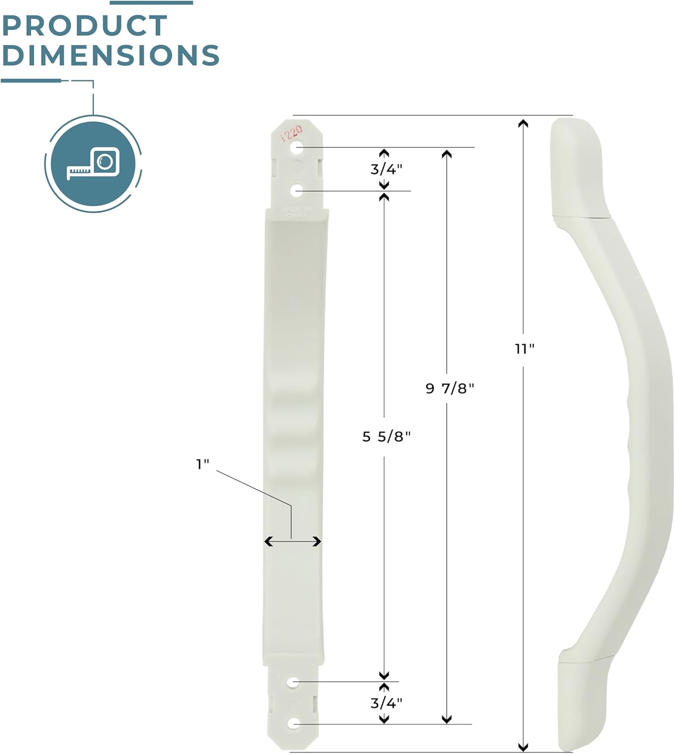 Manufacturers' Select ITC Weather Resistant Molded RV Grab Handle, Entry Step Support Grab Bar for RV, Boats, and Trailers (Bright White - 3 Pack) (X002E3Z60L)