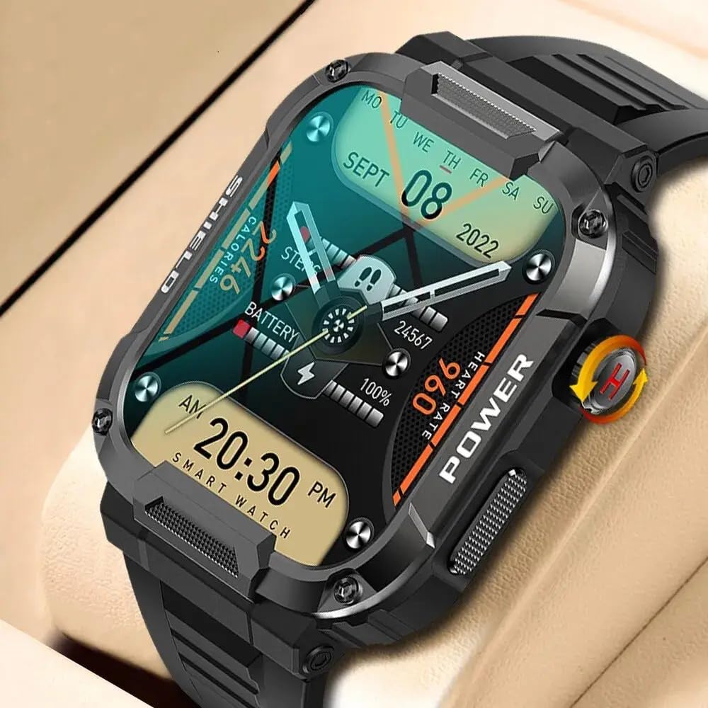 Smartwatch z pulsometrem, zegarek fitness dla mężczyzn, wodoodporny zegarek sportowy z wieloma trybami sportowymi, smartwatch z funkcją połączenia Bluetooth, długi czas pracy baterii, tracker