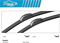 Vista 3 de VTOGOI Escobillas limpiaparabrisas con juego de escobillas traseras para Hyundai Santa Fe 2001-2005, repuestos para limpiaparabrisas automotrices