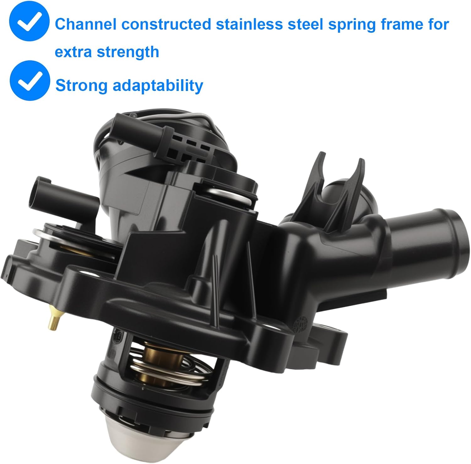 Allmotorparts Thermostat Housing Assembly Compatible with Mercedes Benz 1.8L - 2012-2015 C250, 2012-2015 SLK250, Replace 2712000315, 2712000115, 2712000215 - Years 2012 2013 2014 2015
