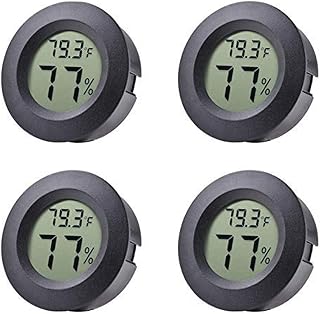 BuynowonVeanic 4-Pack Mini Hygrometer Thermometer: Accurate Indoor Humidity & Temp Gauge for Reptile, 3D Printer, Guitar Case, Home (Fahrenheit)