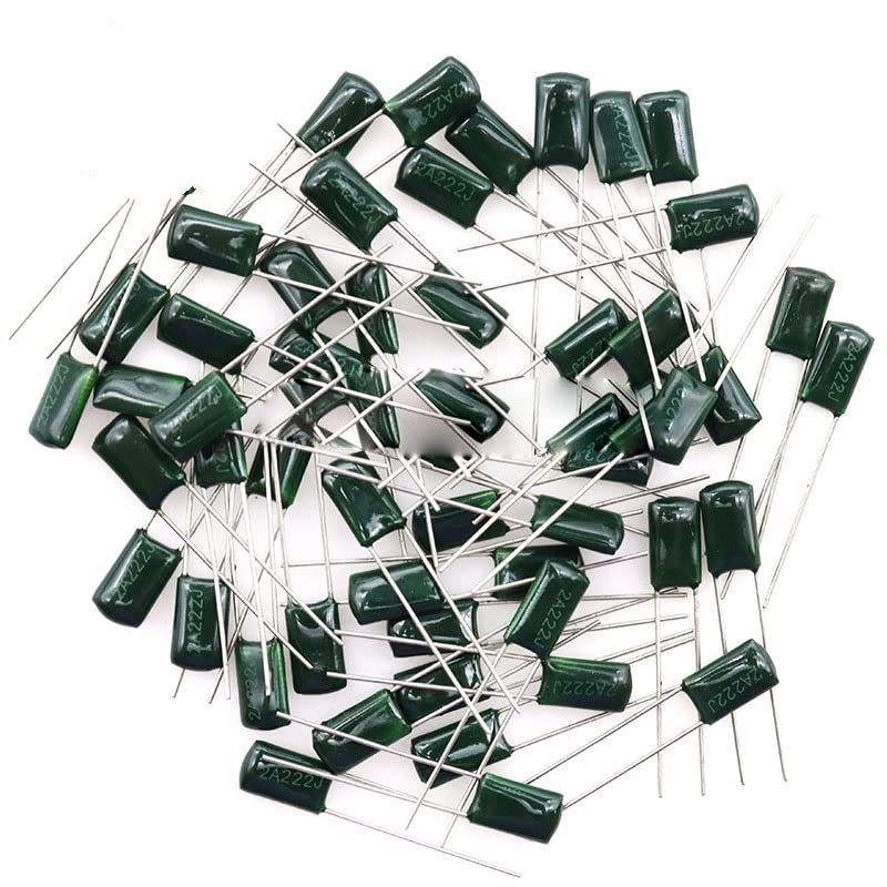 50 Uds condensador de película de poliéster 100V 1nF 1.5nF 2.2nF 100nF 2A471J 2A102J 2A152J 2A222J 2A392J 2A332J 2A472J 2A103J 2A473J 2A104J(2A223J 22NF 100V)
