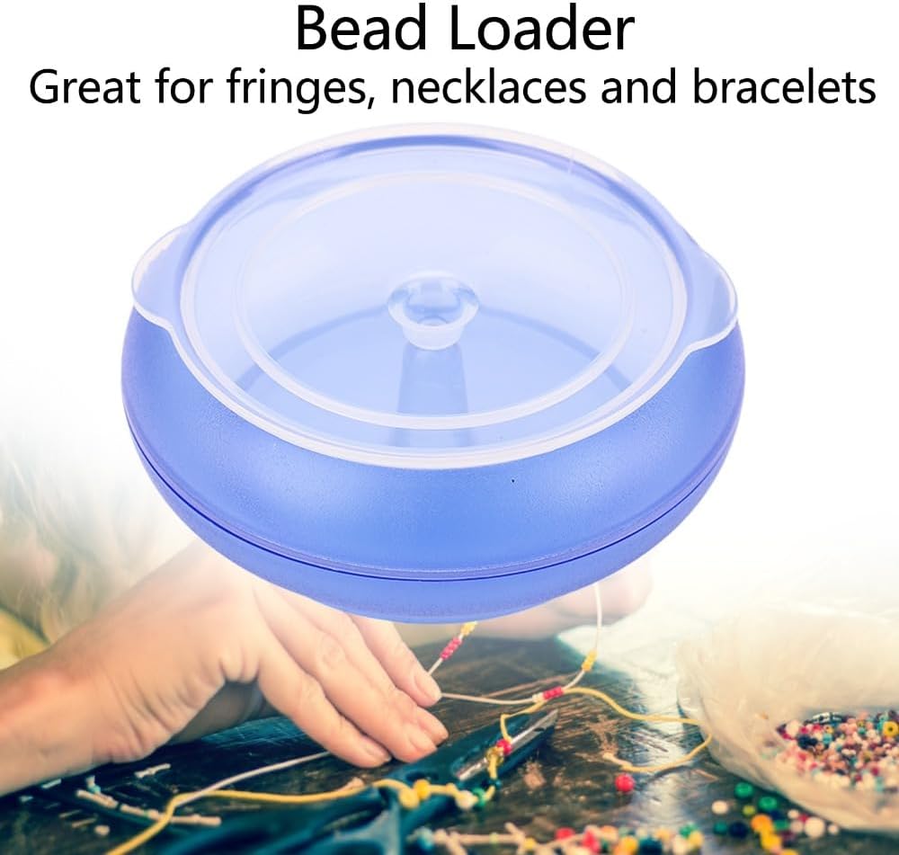 Anu Limen Bead Loader Bowl, Large Capacity Plastic Bead Spinner Bowl with Clamshell Design, DIY Beading Tool for Bracelets and Waist Beads