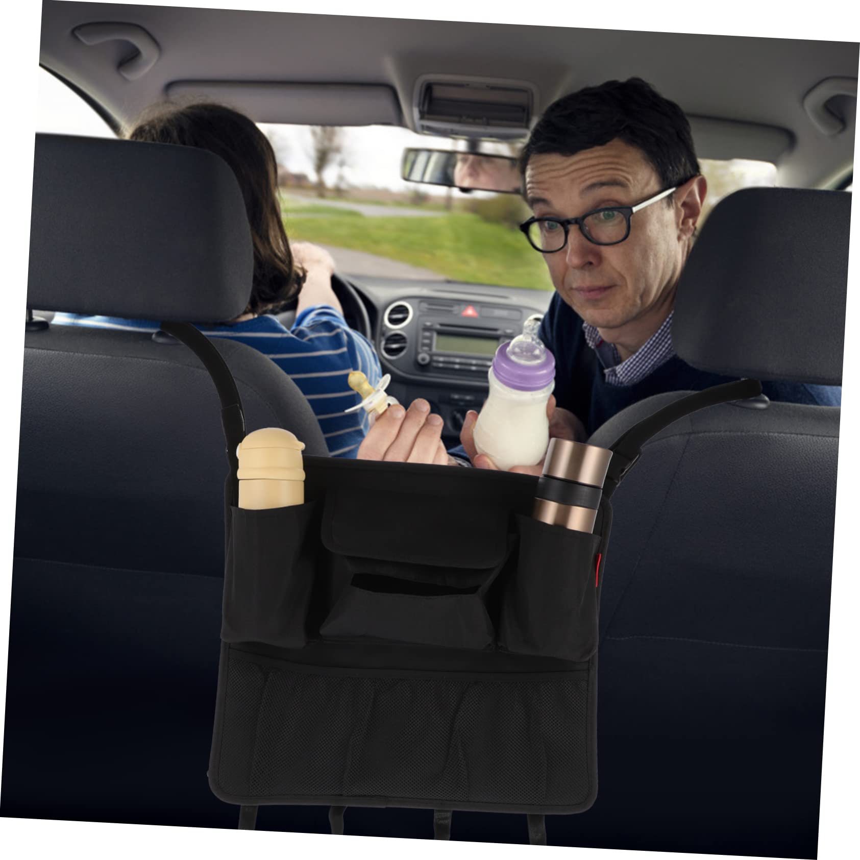 Auto Rücksitz Organizer aus Oxford Gewebe Schwarz 1 Stück