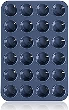 Mini Muffin Tray Cup Silicone Muffin Pan, Non-Stick Muffin Cupcake Tin, Baking Mould for Muffins or Cupcakes, Bakeware (24 Cup Size, Grey)