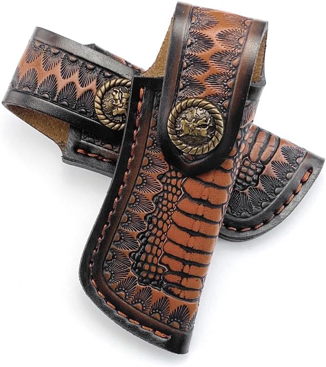 1PC Knife Sheath, Leather Protective Case with Belt Loop and Snap Closure Fits for Outdoor Search and Rescue