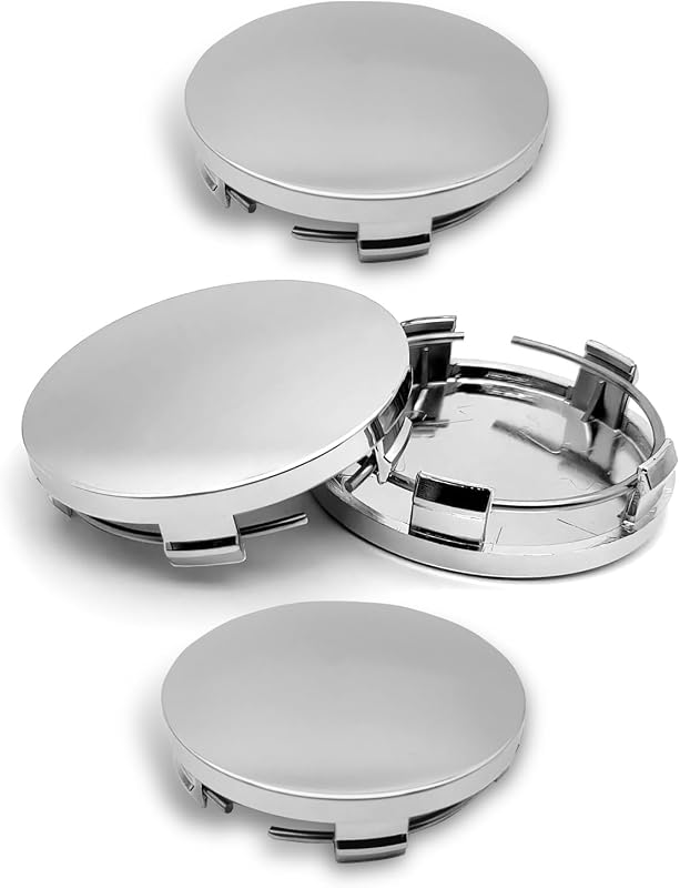 4PCS Car Wheel Center Caps, 60MM/2.36In OD 56MM/2.2In ID Center Hub Cover, ABS Snap-in Vehicle Rim Hub Caps, Rustproof Dustproof Center Cap for Rims, Universal Wheel Hub Decoration (Silver)