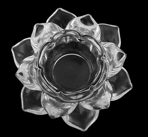 Miniatura 6 de Portavelas de cristal transparente con flor de loto  Portavelas de loto transparente, portavelas budistas, portavelas votivas de cristal para