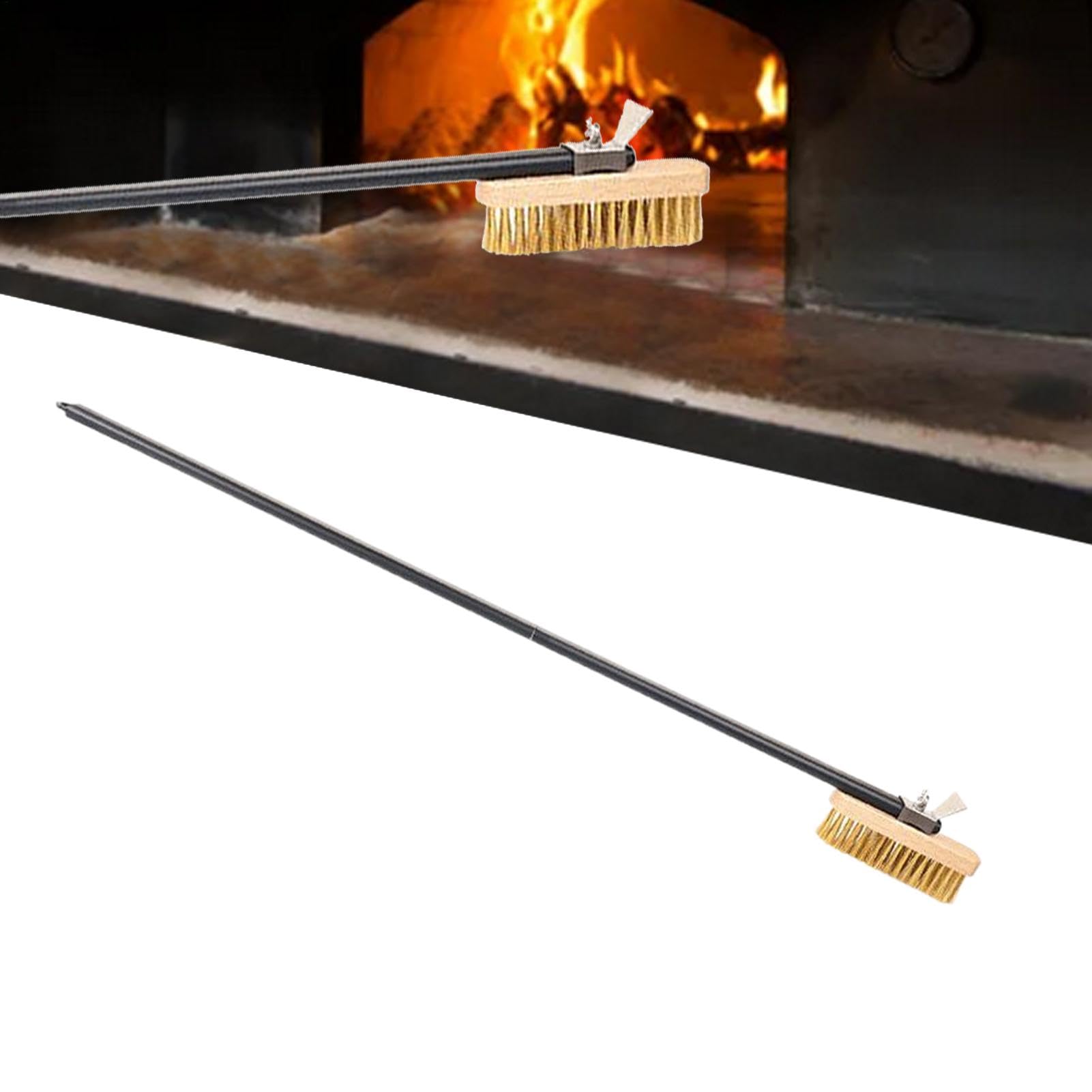 Ofenbürste mit Steinschaber Langstielige Drahtgrill-Reinigungsbürste