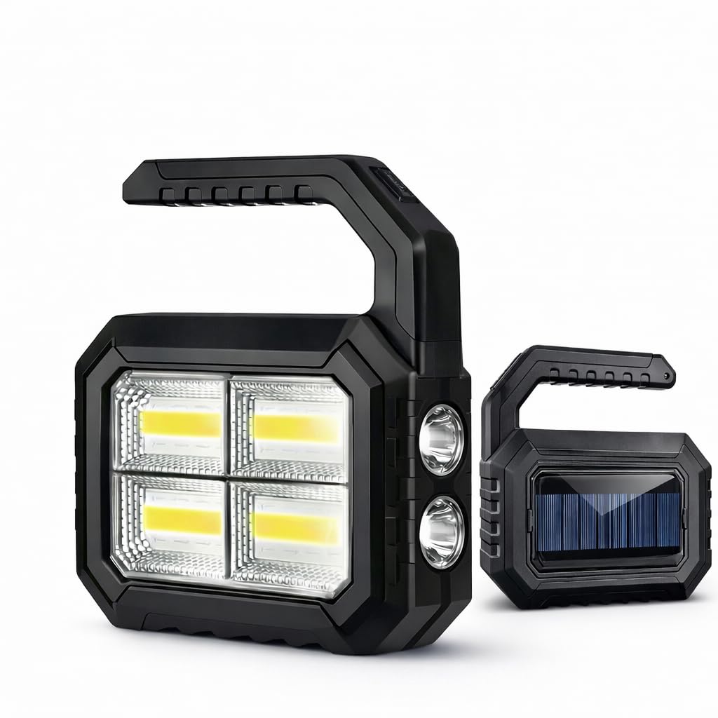 Multipurpose Emergency Rechargeable Solar Emergency Light Lantern | Ultra-Bright LED | Portable, Weather-Resistant Power Bank for Camping, Home and Car | Multicolor (Color May Vary)