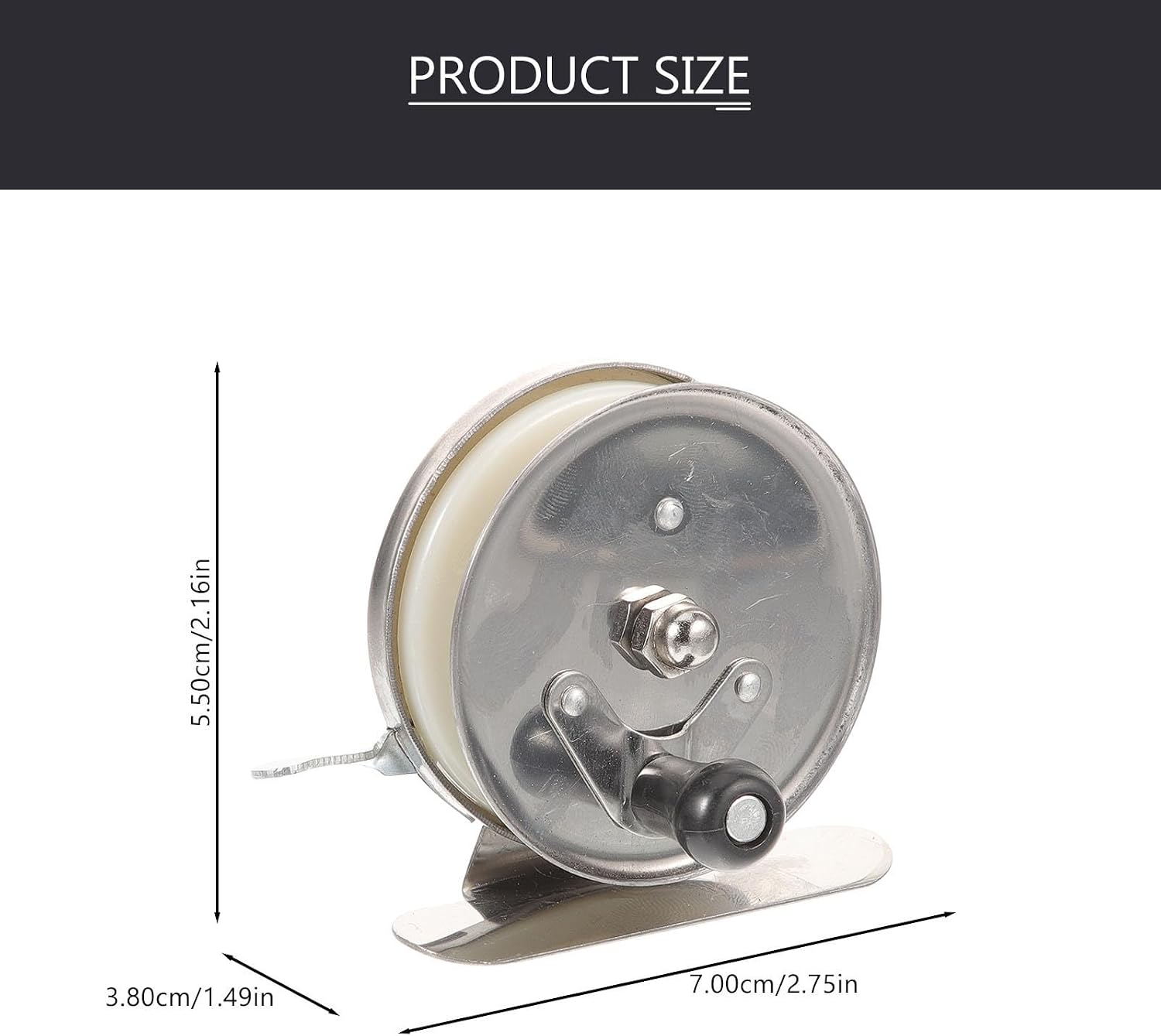 MAGICLULU Iron Fishing Reel Ice Fishing Wheel Alloy Fly Reel Practical Sturdy Design Silver Color