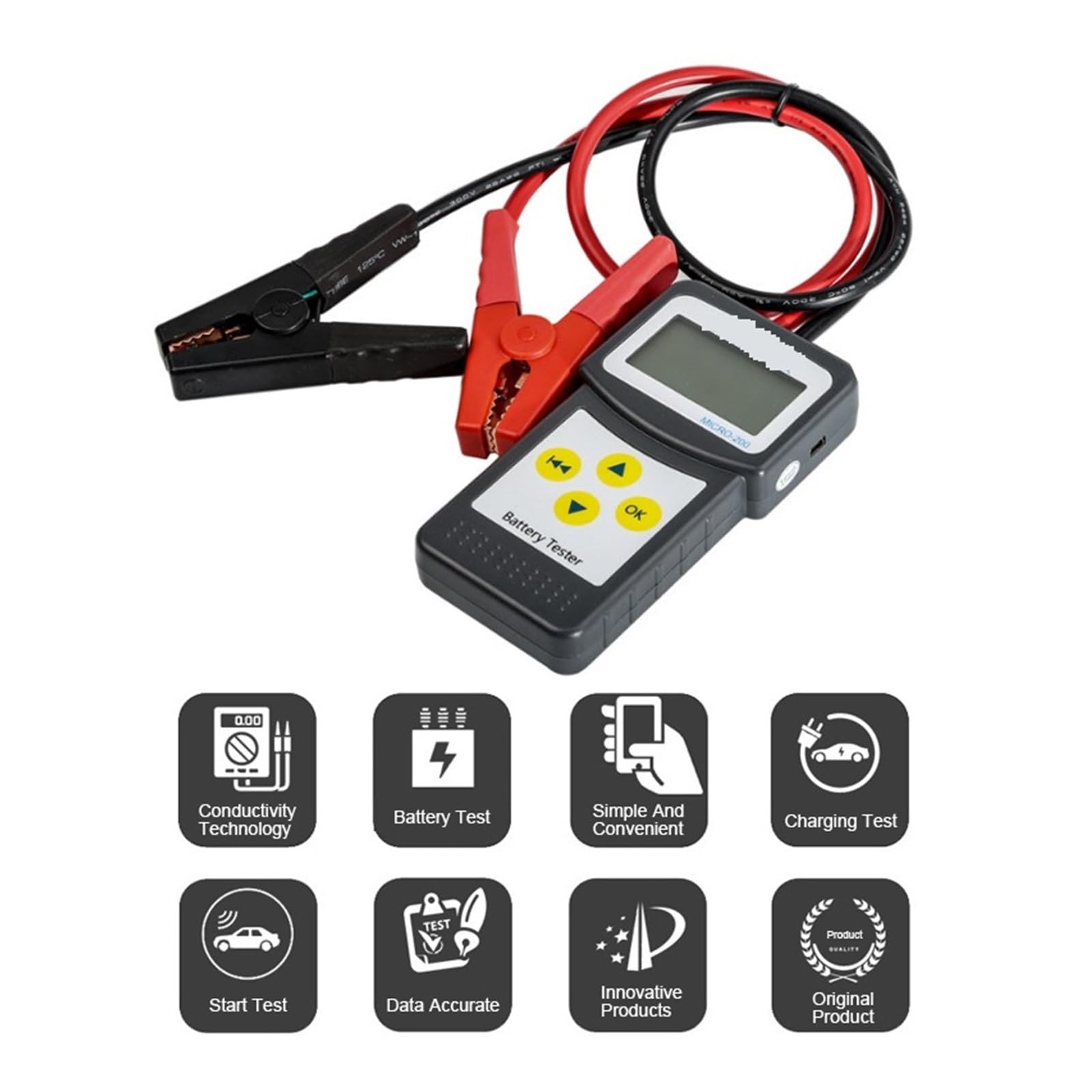 Tester akumulatora samochodowego 12v Cyfrowy żelowy analizator akumulatorów samochodowych Samochodowy wydruk USB łAtwy W UżYciu