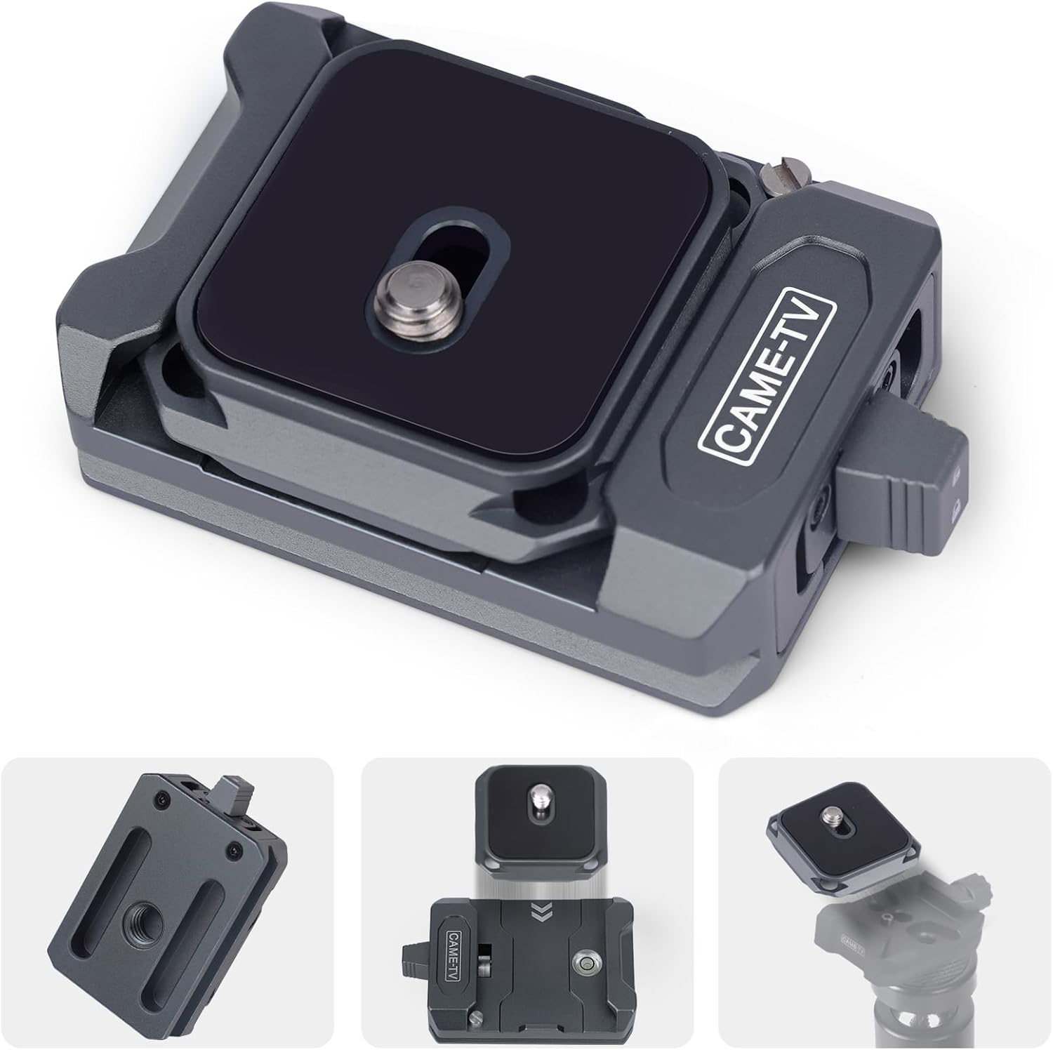 cametv Camera Quick Release Plate Kit with 1/4" Screw, Quick Release System QR Plate Camera Tripod Mount for Arca Type Clamp Base Compatible with Sony Canon Monopod DSLR Stabilizer Slider (68002)
