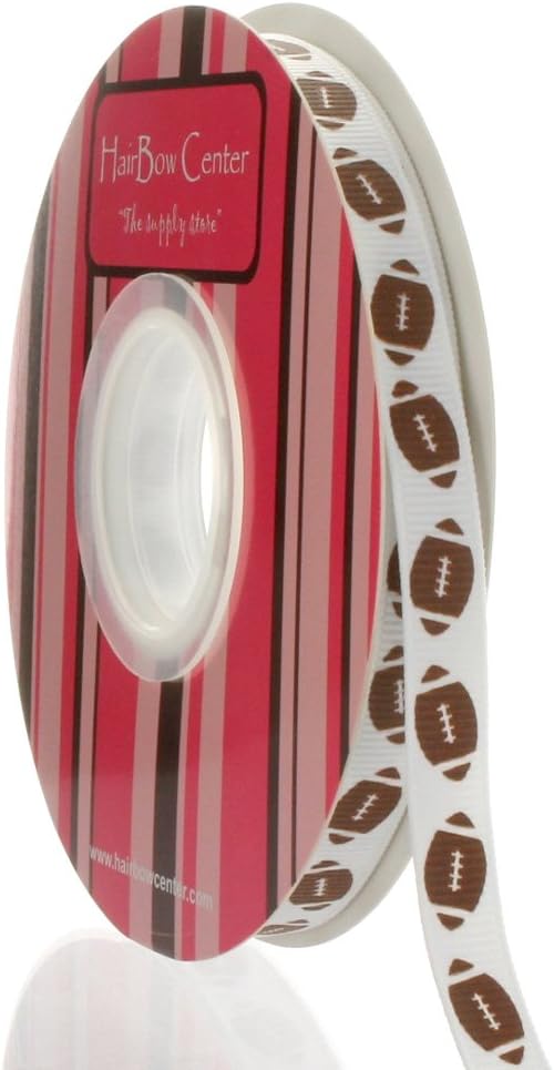3/8" Football Grosgrain Ribbon 100 Yard