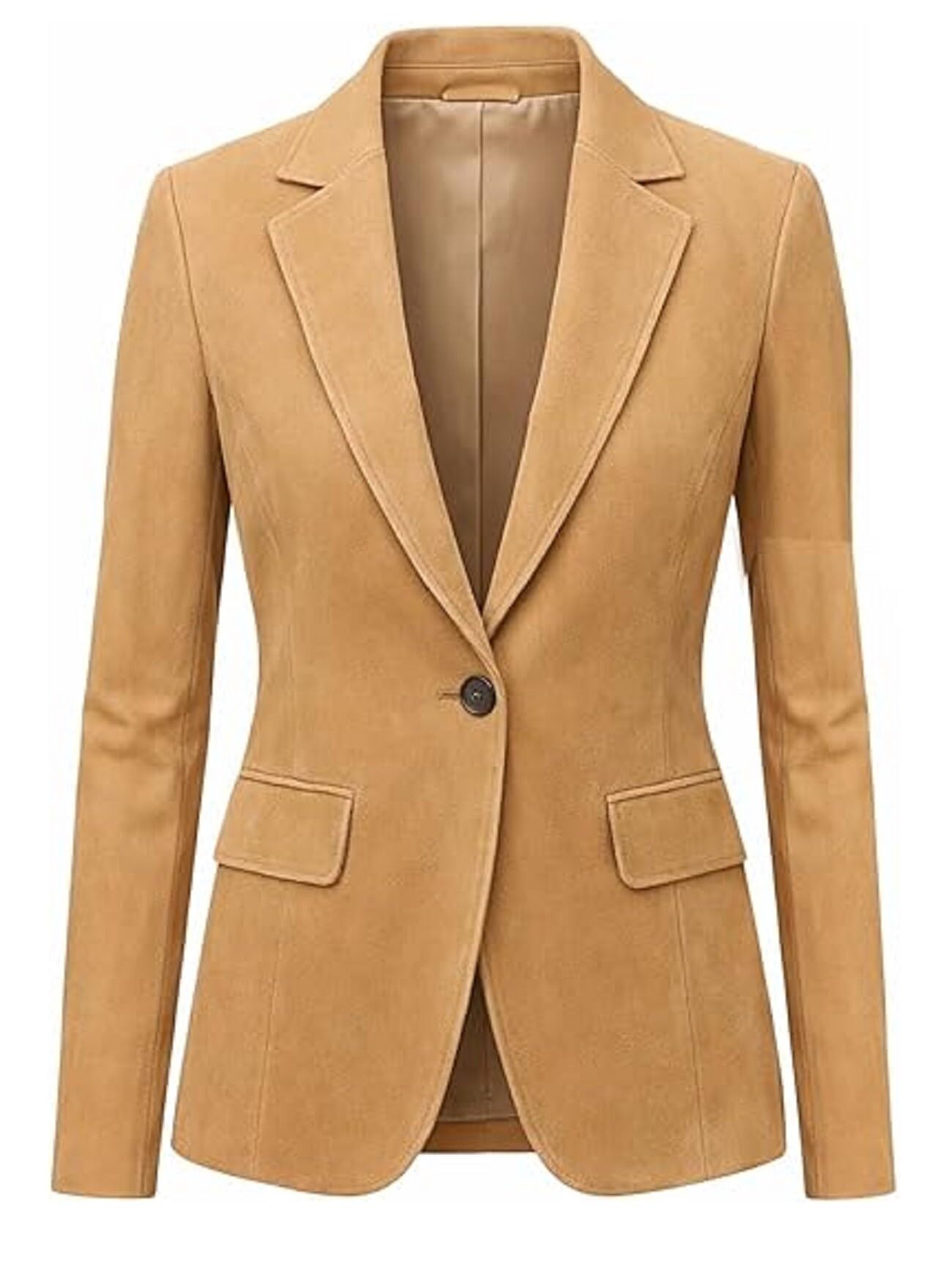 Giacca da donna in pelle scamosciata, casual, professionale, per lavoro e ufficio