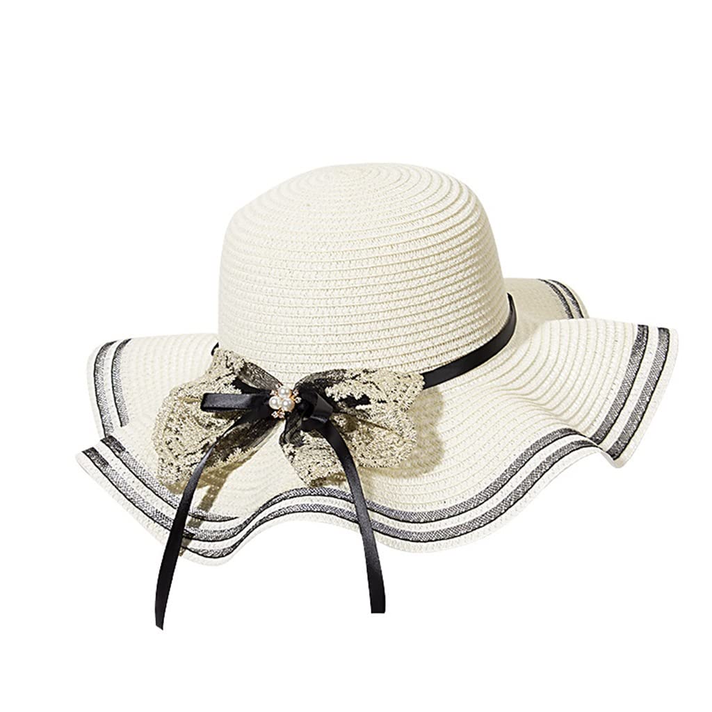 LNNSHX Sombrero de ala Grande Sombrero de Paja Tejido Plegable Sombrero para el Sol Sombrero de Playa Sombrero de Paja Sombrero de Ocio al Aire Libre (C En storlek)
