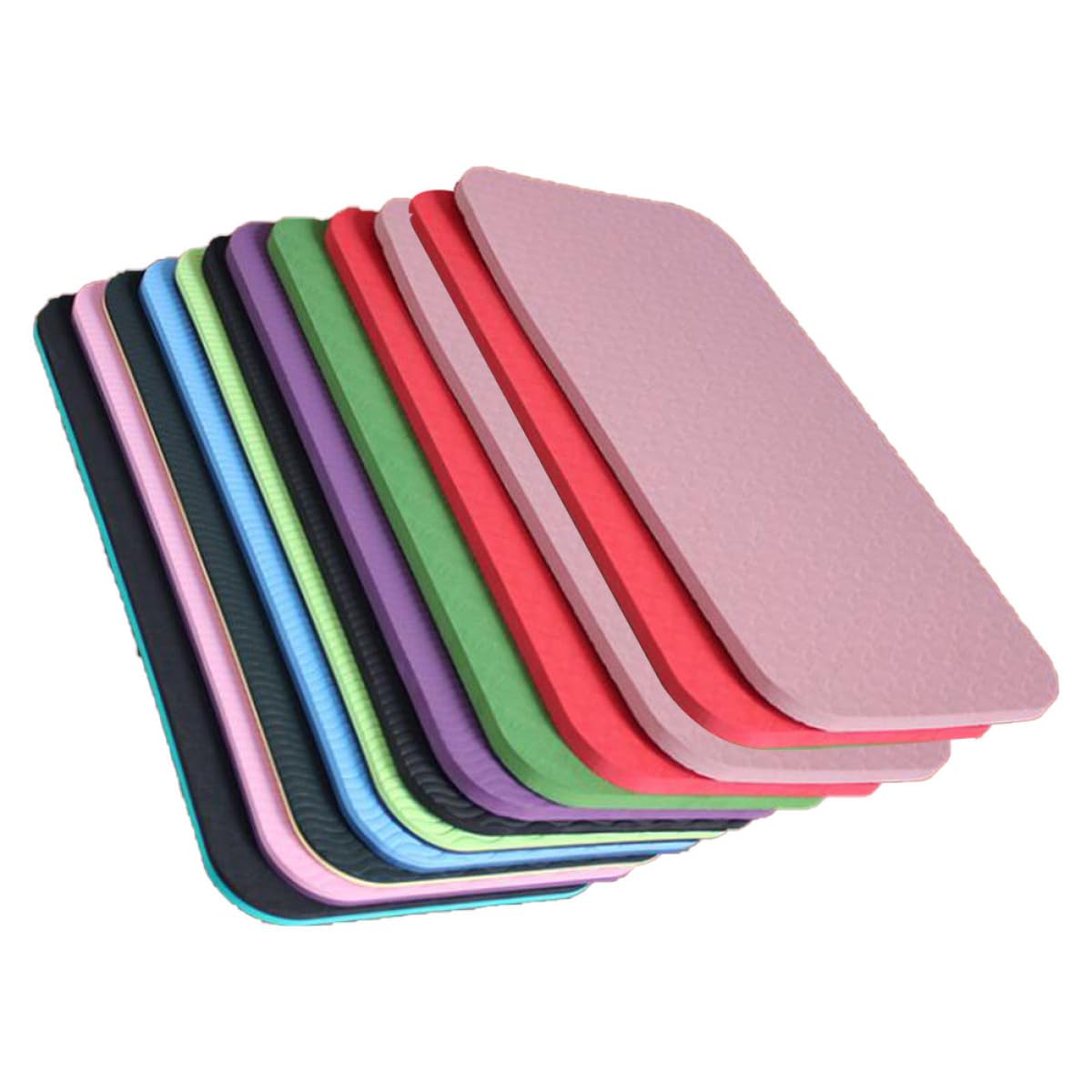 MAGICLULU 12 Cojines Gruesos para Yoga y Rodillas 34x17x0,6 Cm Tpe Antideslizantes para Pilates y Ejercicios en Suelo, Colchonetas para Arrodillarse y Sentarse en Color Aleatorio