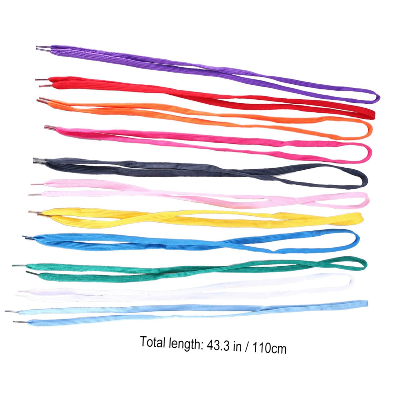 12paires Lacets Plats Pour Chaussures De Sport Et Couleurs Assorties Dimensions