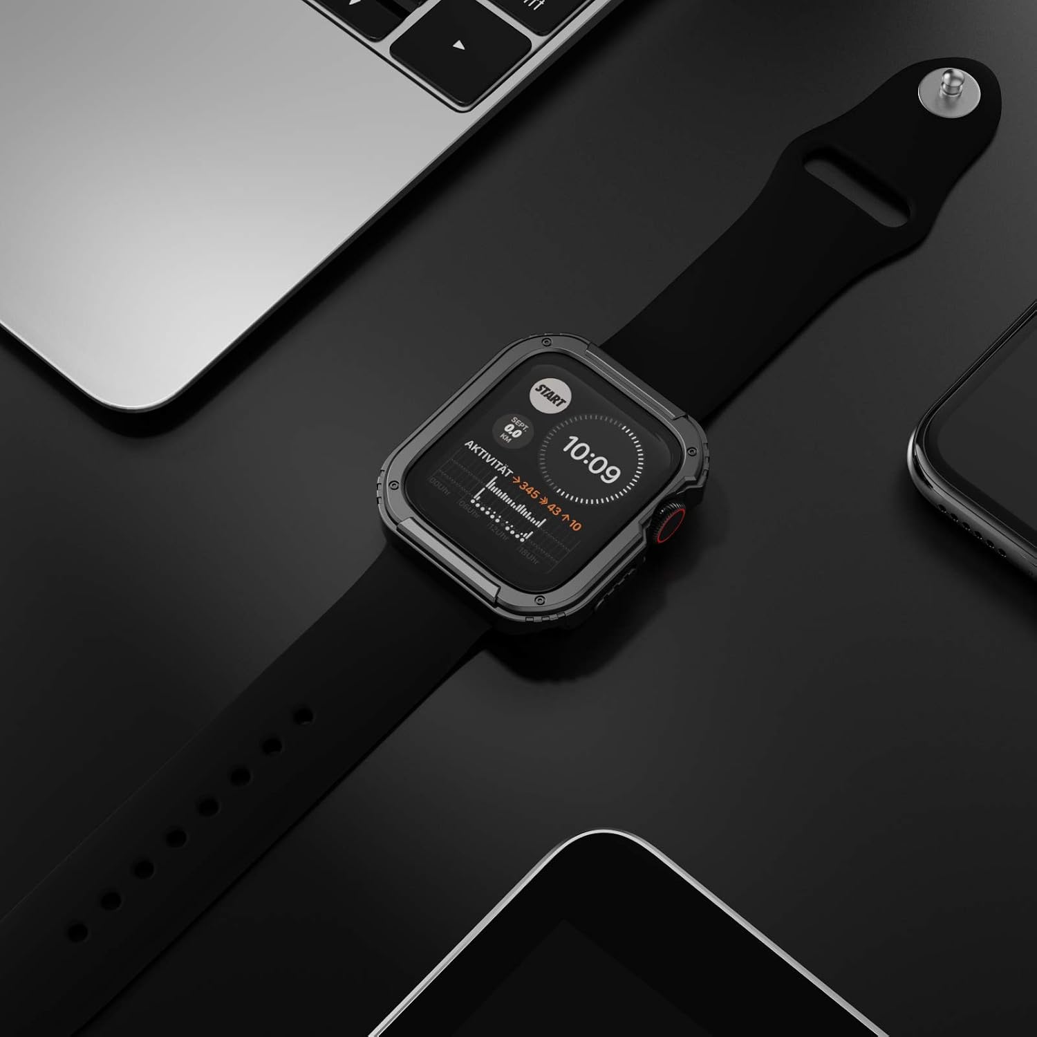 Amazon Waspo コンパチブル Apple Watch ケース 頑丈 44mm 高感度強化フィルム付き アップルウォッチケース 保護カバー Iwatch ケース 耐衝撃 落下 吸収 Series Se 6 5 4 ブラック スマートウォッチアクセサリ 通販