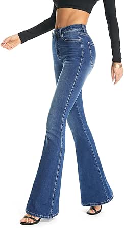 FLYING BANANA Women's Totally Shaping Curvy Stretchy Bootcut Flare Denin Jeans