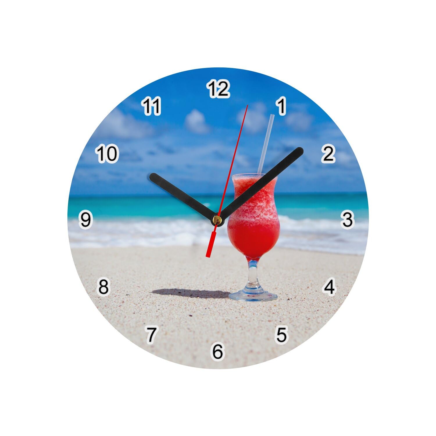 Horloge murale en verre Tequila Sunrise de 20 cm blanc