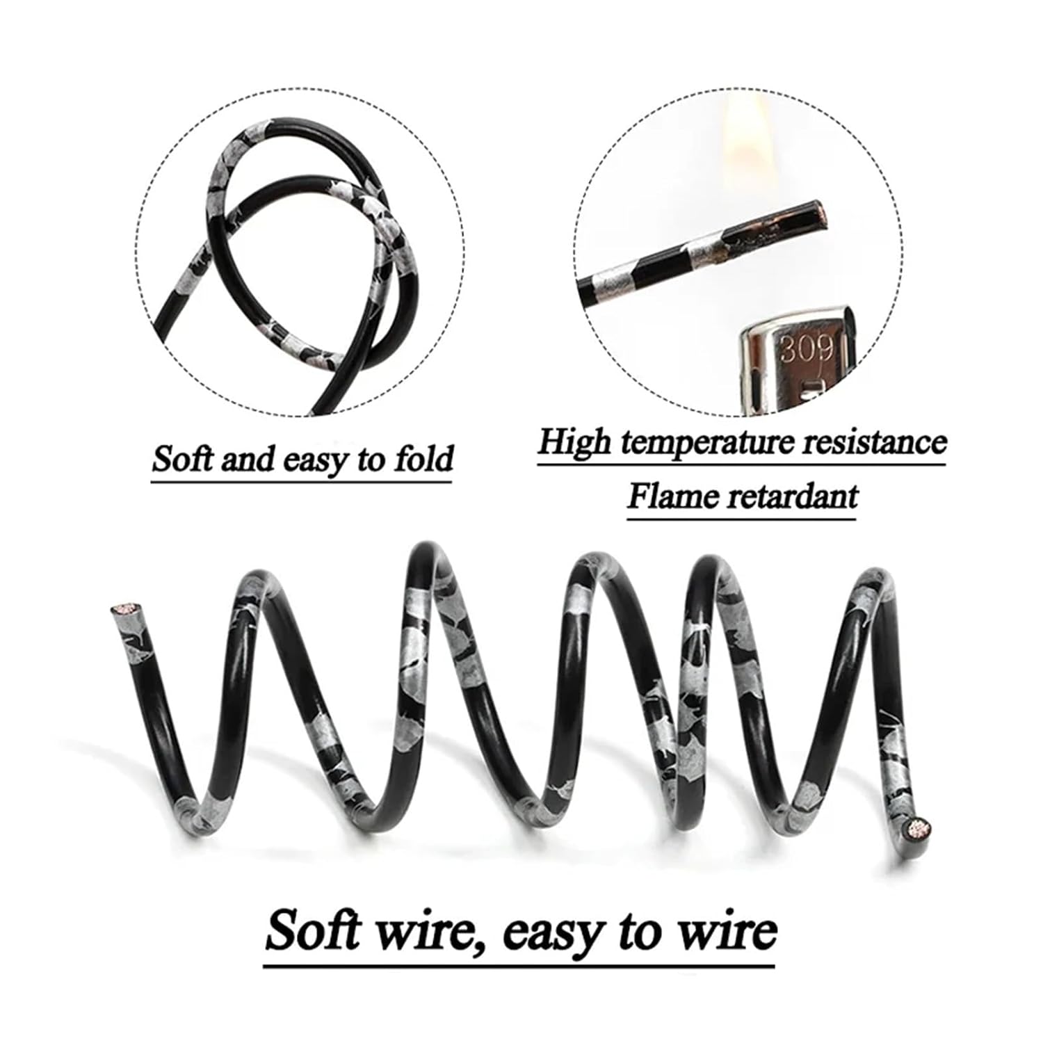 2/5/10m Car Wire PVC Insulated Pure Copper 0.3/0.5/0.85/1.25/1.5/2.0/2.5mm for Car's Speaker Audio Electronic Power Cord(1,2 Meters_14AWG SQ2.0MM)