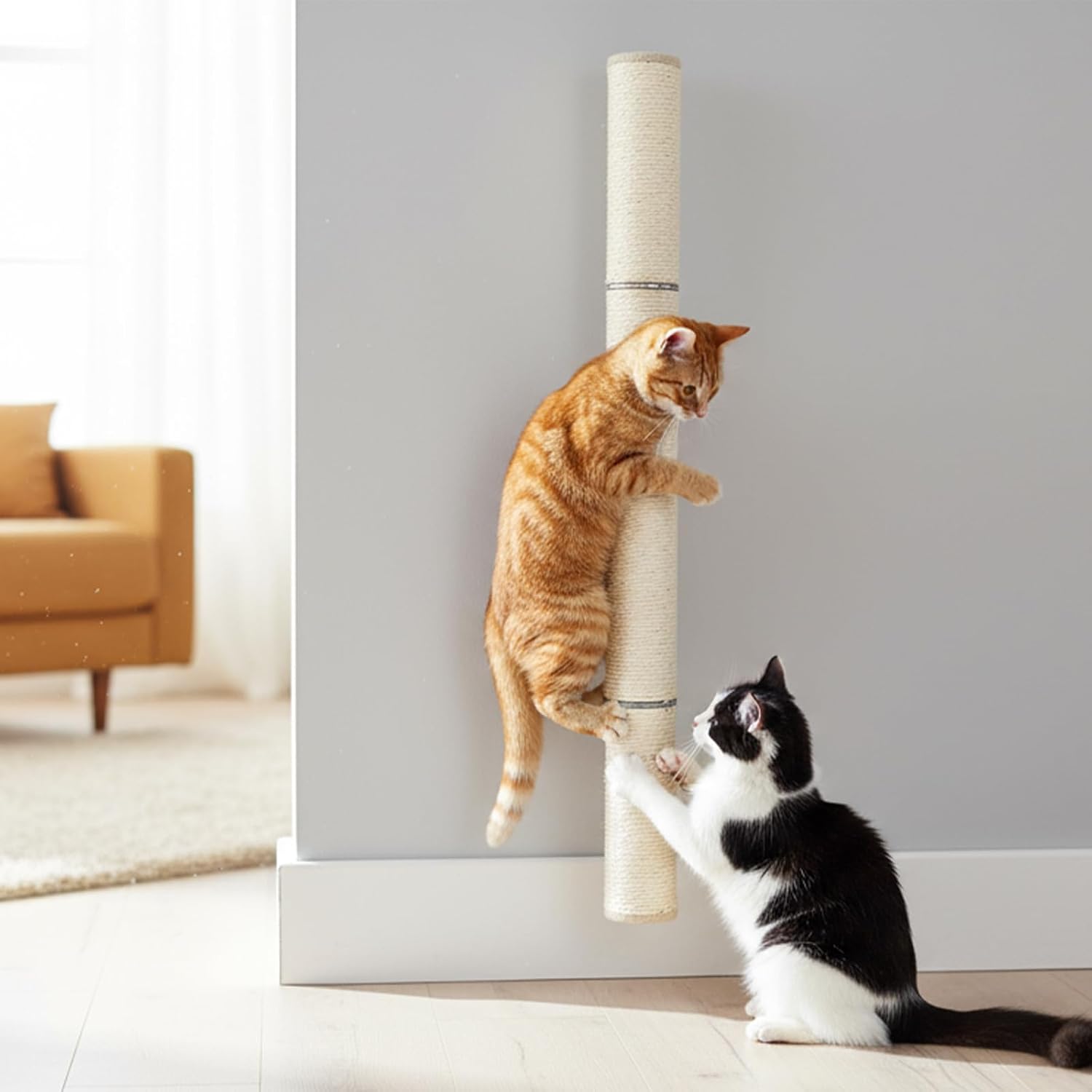 Rascador de Pared Vertical para Gatos 32" Sisal