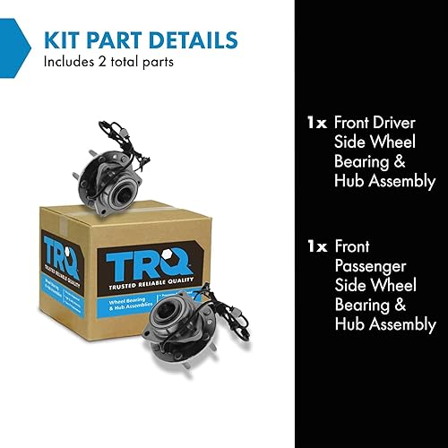 Vista 544 de TRQ Juego de 2 rodamientos de rueda trasera y conjunto de cubo con sensor ABS compatible con Ford Transit Connect 2014-2018