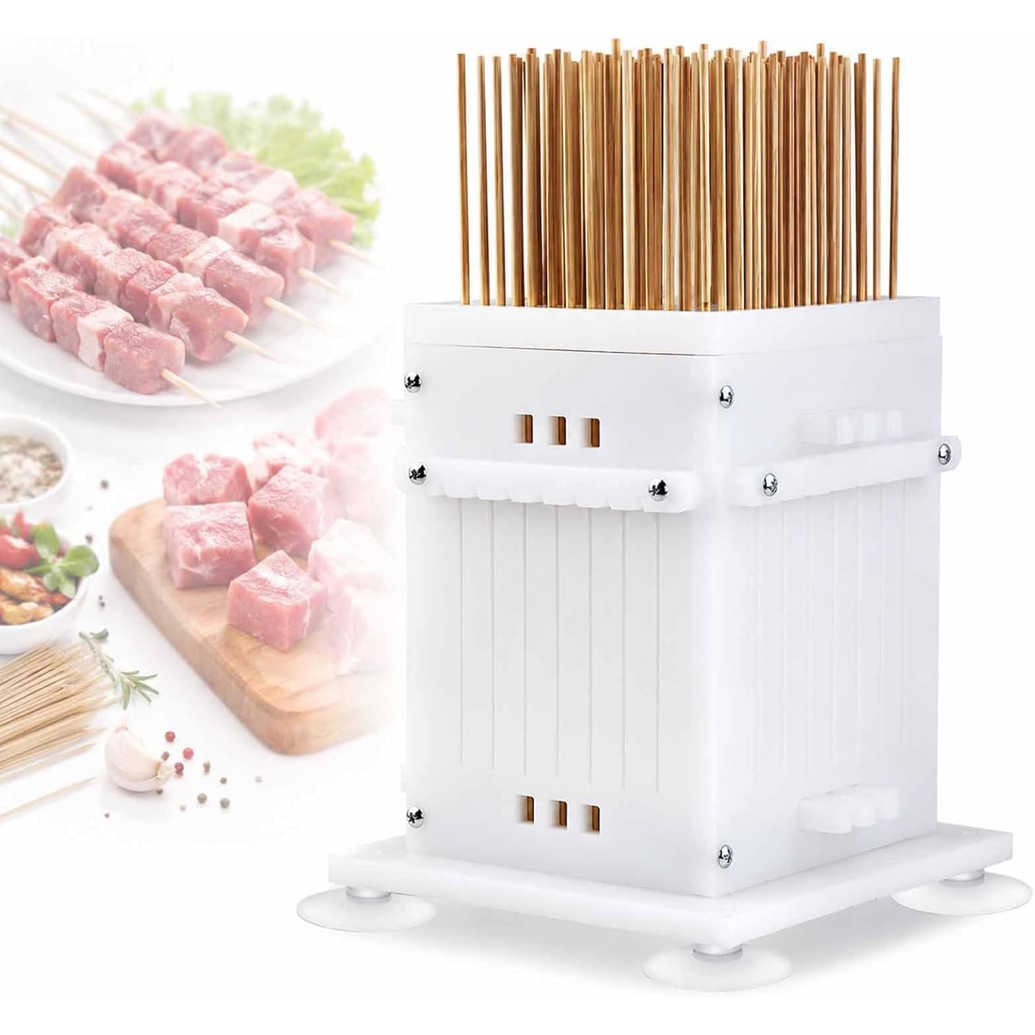 Caja Para Hacer Kebabs Con 64 Brochetas, Máquina Para Hacer Brochetas De Carne De Uso Rápido, Caja Para Hacer Kebabs, Herramienta Para Ensartar Rápidamente, Máquina Reutilizable Para Hacer