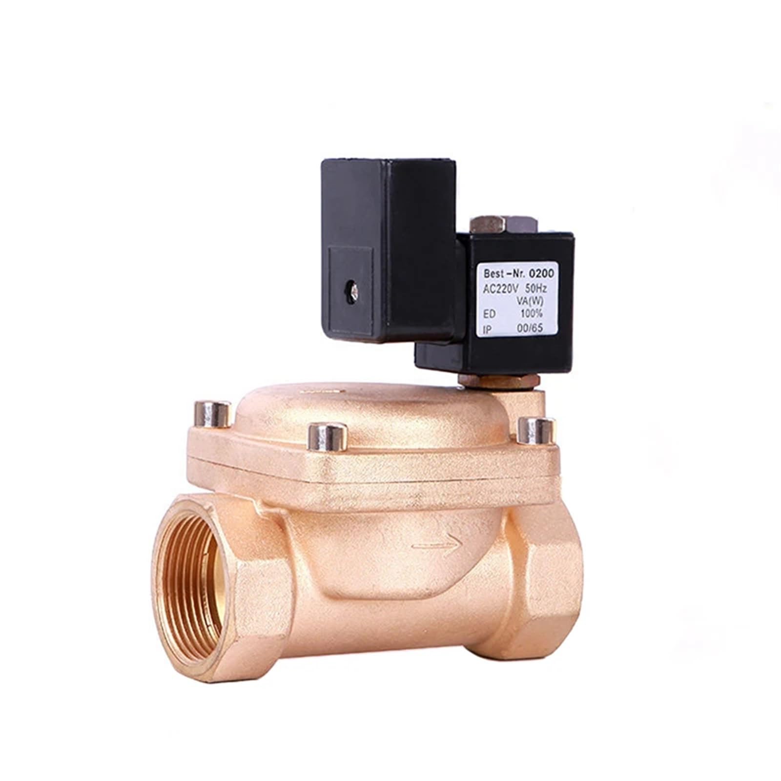 Huuoqiwy Nbr-Seal-380Vac Energy Saving High Pressure Electric Solenoid Valve Normally Closed 16Kg Brass Pilot Diaphragm Type Water Valves 220V(Nbr-Seal-380Vac)