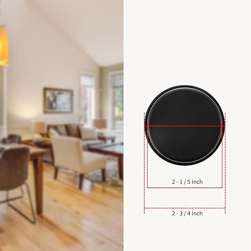 Miniatura 4 de Manija de puerta interior simulada, pomos de puerta negro mate para puertas de armario plegables, manija redonda de puerta moderna resistente,
