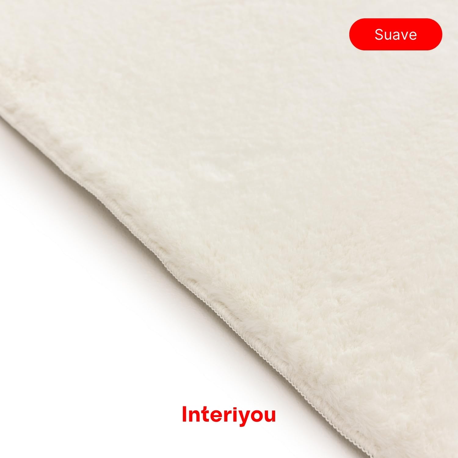 Interiyou Alfombra Salon Pelo Corto Fargo - 200x290 cm Crema - Felpa sintética esponjosa - Lavable y Antideslizante - Textura Suave Corta