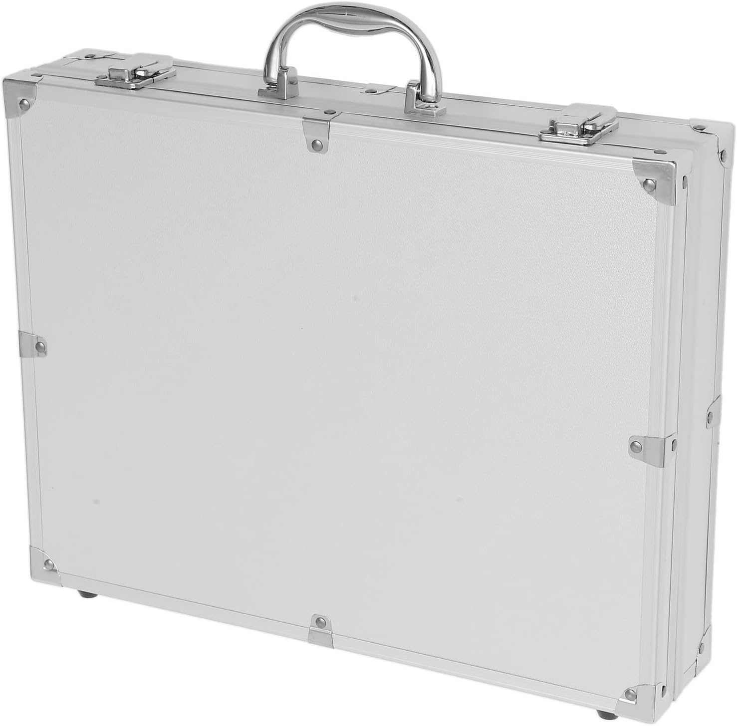 Silver Aluminum Alloy Tool Box Case, Lockable Carry Handle Storage