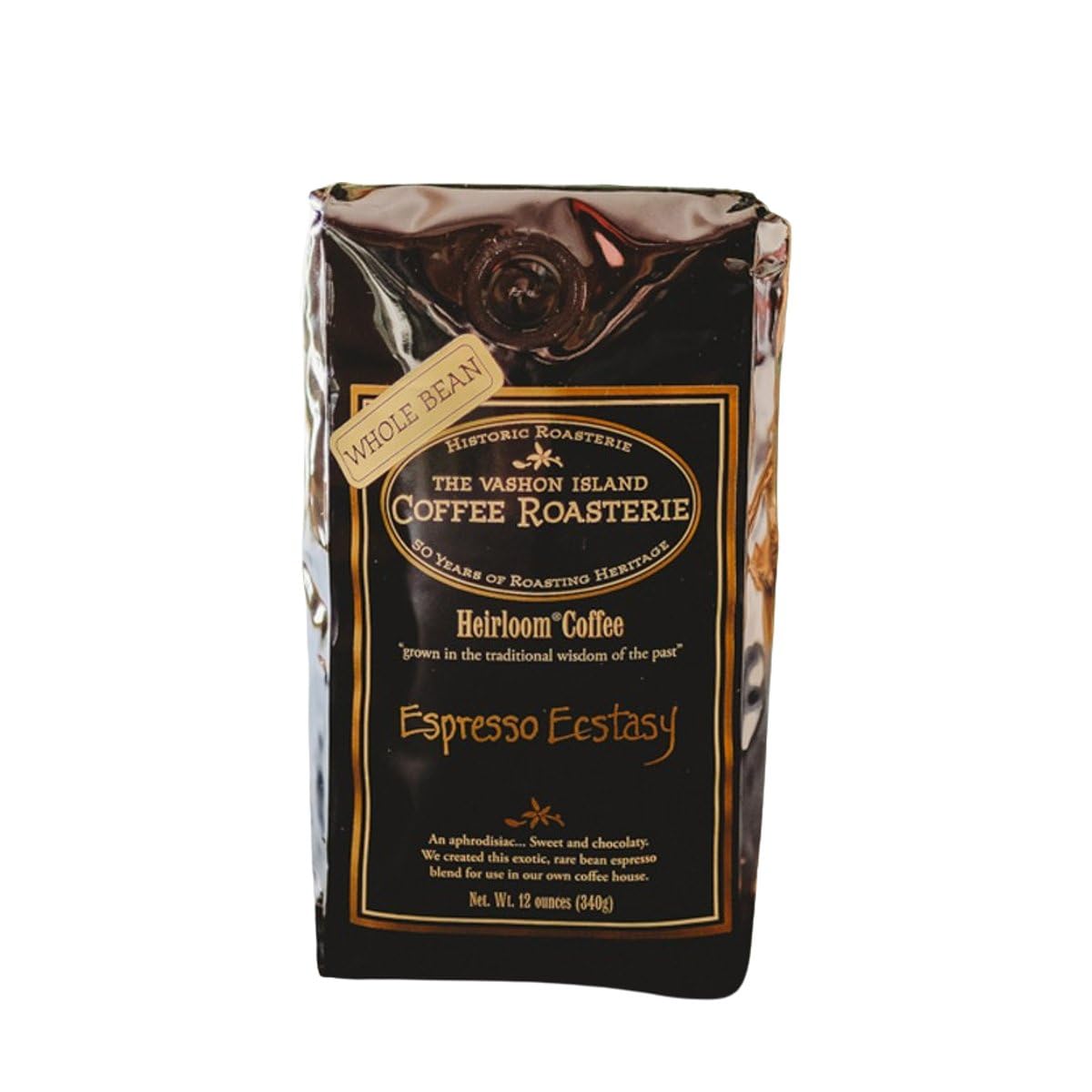 Espresso Ecstasy - Roasted by Vashon Island Coffee Roasterie - Freshly Ground Coffee - 8 Ounce Bag