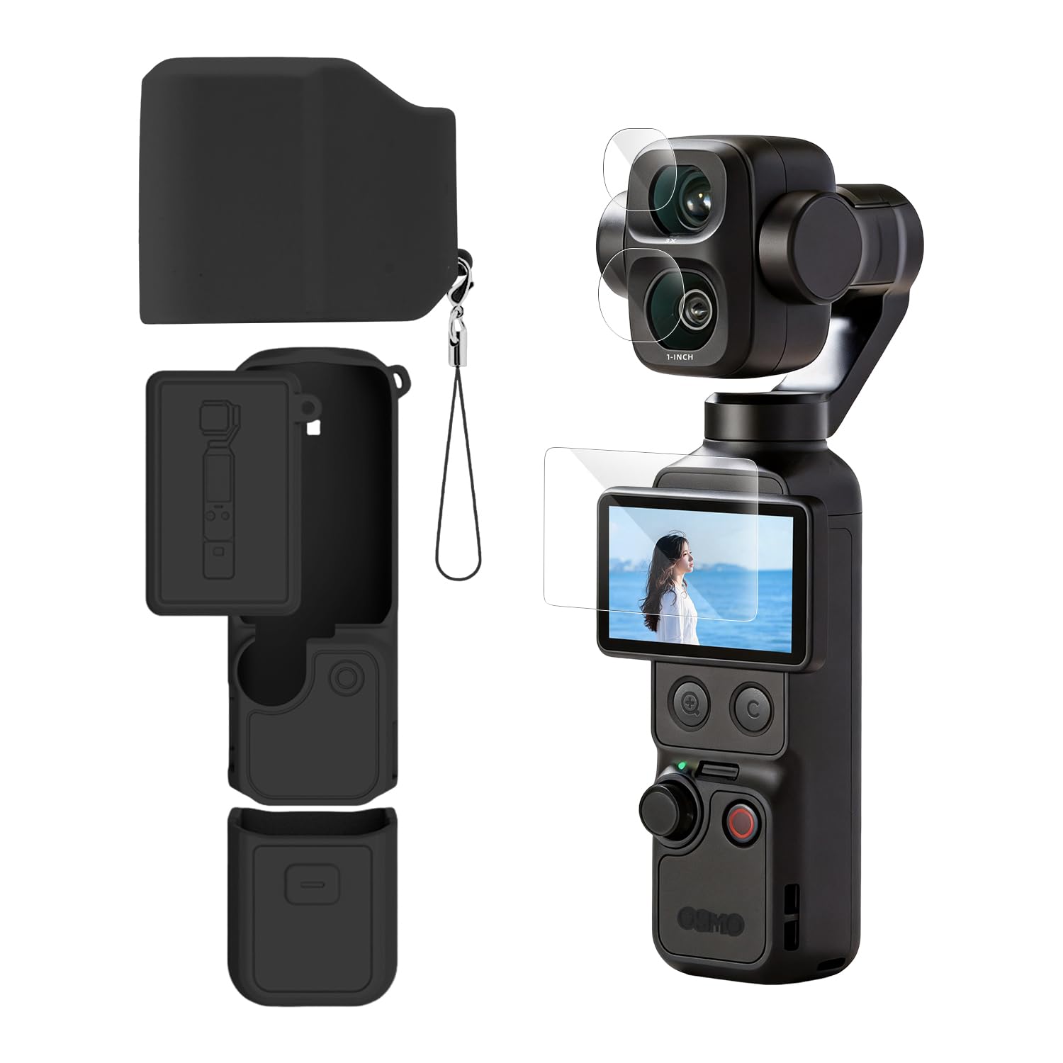 uconsmimo Soft Silicone Protective Case for DJI Osmo Pocket 4P Black