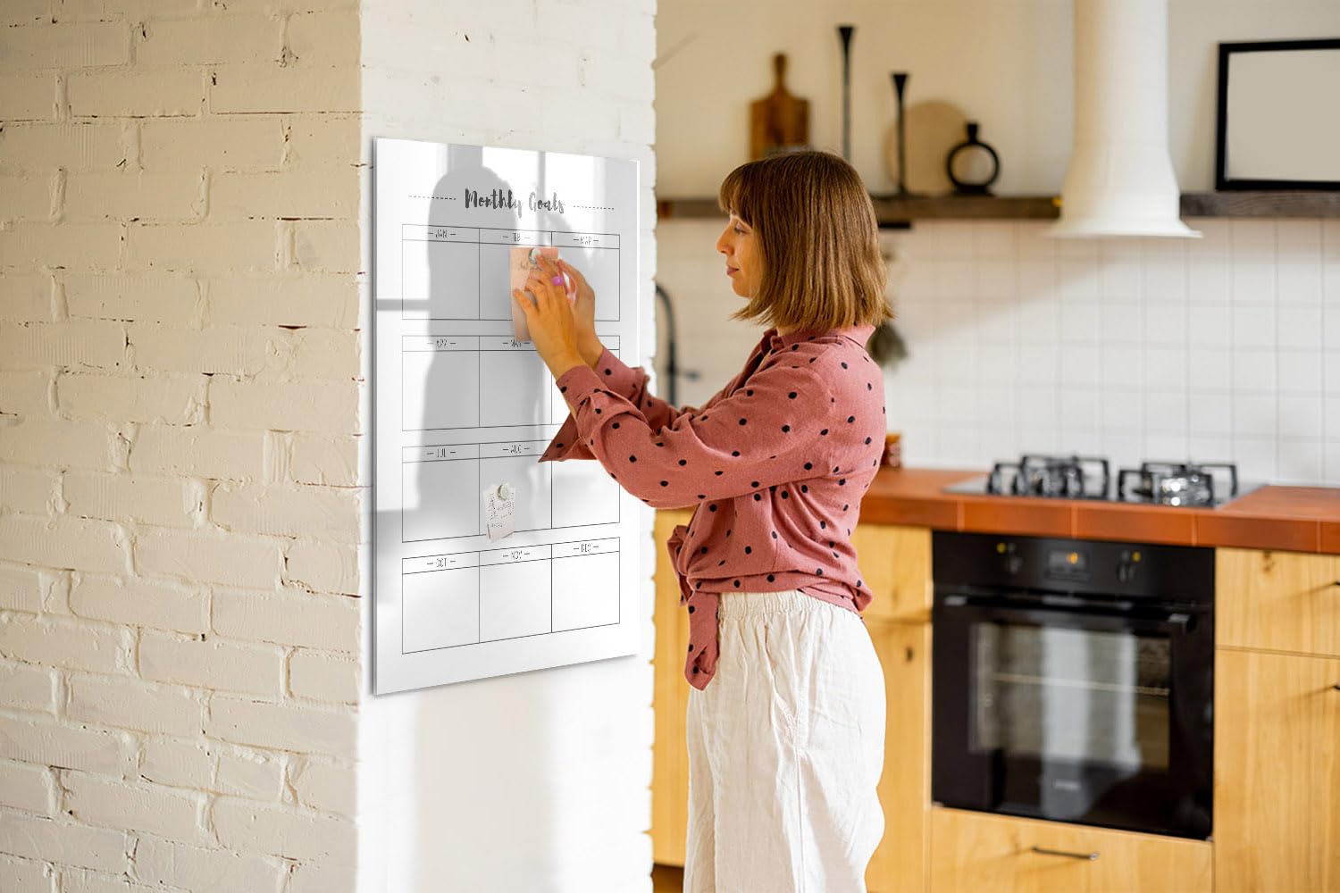 Lavagna in Vetro Magnetica con Accessori | Magneti Potenti, Pennarello e Gomma Inclusi | Ottima per Casa, Ufficio e Scuola - 90x60 - Agenda settimanale
