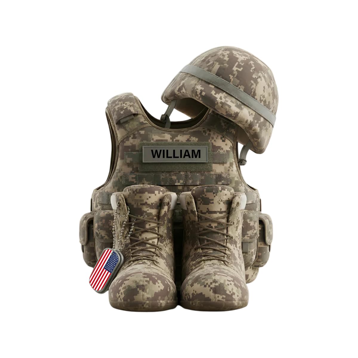 Personalized Military Proud USA Pillow