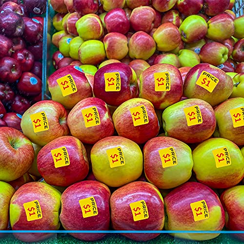 2464 Pieces Garage Sales Stickers Yellow Preprinted Pricing Labels Yard Sale Price Stickers In Bright Neon Colors, 22 Sheets #TOP1