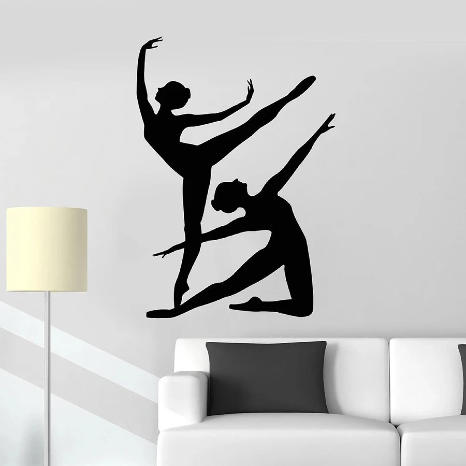 Black/Ballet Girl Wall Sticker, Dancer Silhouette Window Sticker, Bedroom Dance Studio Mural