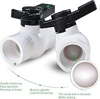 Vista 2 de (6 piezas) Válvula de bola de PVC de 1/2 pulgada, enchufe de válvula de bola de PVC de cierre con mango de giro fácil mejorado para tubo SCH40
