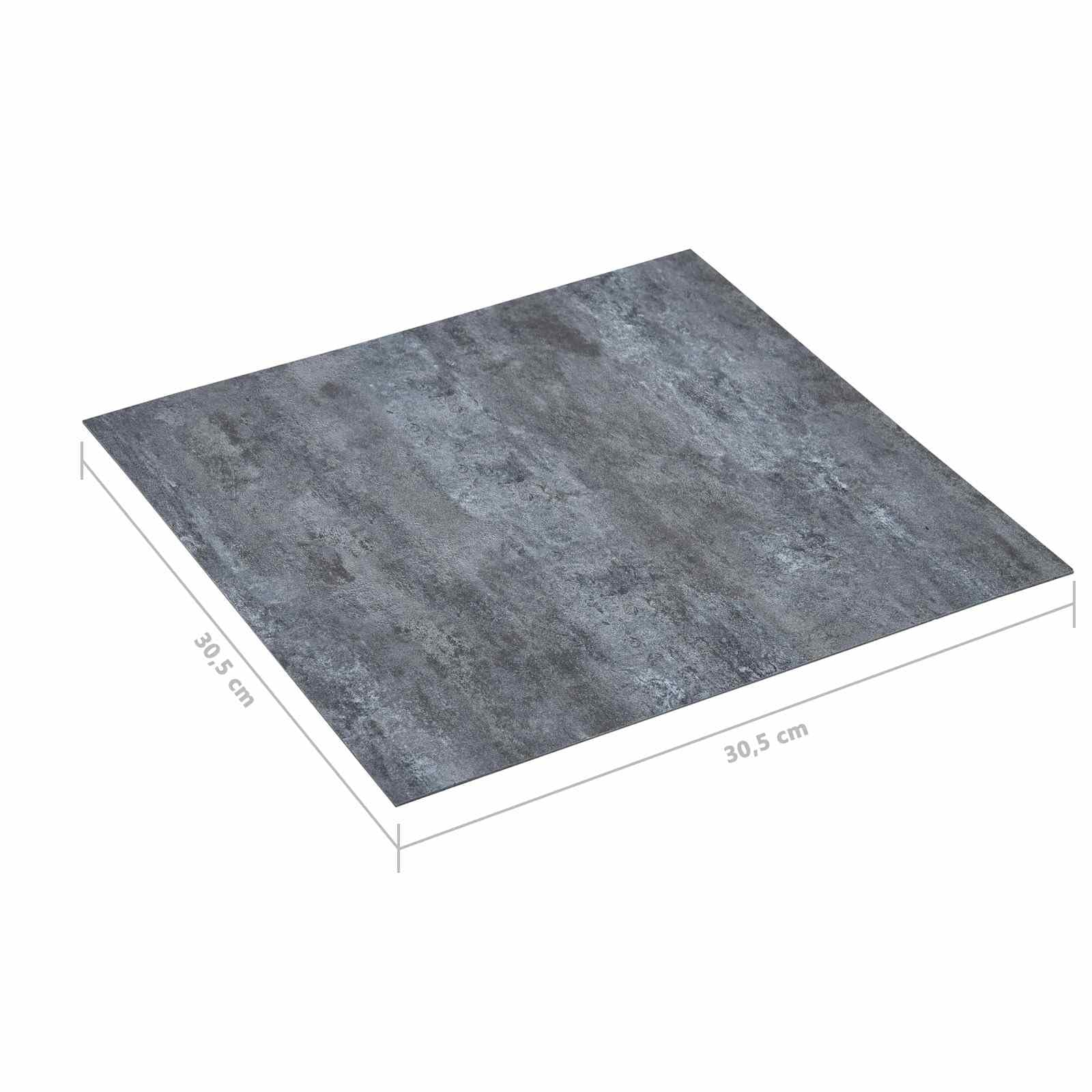 Baldosas autoadhesivas de PVC para suelo de mármol gris, 30,5 x 30,5 cm, 55 unidades