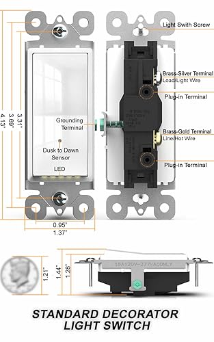 Miniatura 10 de SOZULAMP- Interruptor de luz iluminado con luz nocturna, sin cable neutro, interruptor basculante decorativo de un solo polo, luz guía LED